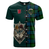 MacKie Tartan T-shirt - Lion Rampant And Celtic Thistle Style
