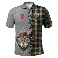 MacKinnon Dress Tartan Polo Shirt - Lion Rampant And Celtic Thistle Style