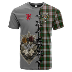 MacKinnon Dress Tartan T-shirt - Lion Rampant And Celtic Thistle Style