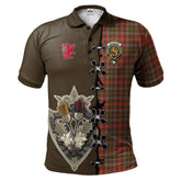 MacKintosh Hunting Weathered Tartan Polo Shirt - Lion Rampant And Celtic Thistle Style