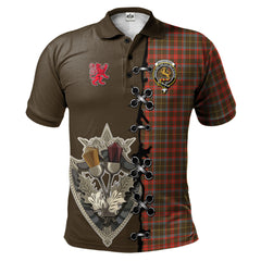 MacKintosh Hunting Weathered Tartan Polo Shirt - Lion Rampant And Celtic Thistle Style