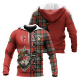 MacLachlan Weathered Tartan Hoodie - Lion Rampant And Celtic Thistle Style
