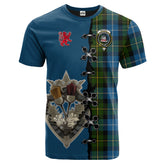 MacNeil of Barra Tartan T-shirt - Lion Rampant And Celtic Thistle Style