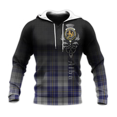 MacPherson Dress Blue Tartan Hoodie - Alba Celtic Style