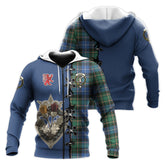 MacRae Hunting Ancient Tartan Hoodie - Lion Rampant And Celtic Thistle Style