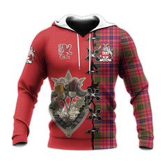 MacRow Tartan Hoodie - Lion Rampant And Celtic Thistle Style