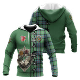 MacThomas Ancient Tartan Hoodie - Lion Rampant And Celtic Thistle Style