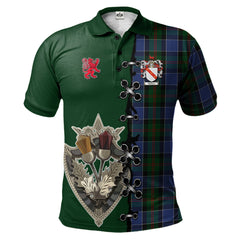 McFadzen 01 Tartan Polo Shirt - Lion Rampant And Celtic Thistle Style