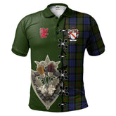 McFadzen 03 Tartan Polo Shirt - Lion Rampant And Celtic Thistle Style