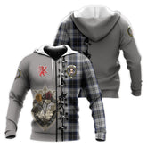 Menzies Black Dress Tartan Hoodie - Lion Rampant And Celtic Thistle Style