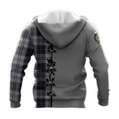Menzies Black Dress Tartan Hoodie - Lion Rampant And Celtic Thistle Style
