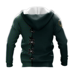 Montgomery Tartan Hoodie - Lion Rampant And Celtic Thistle Style