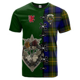 Muir Tartan T-shirt - Lion Rampant And Celtic Thistle Style