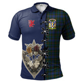Nova Scotia District Tartan Polo Shirt - Lion Rampant And Celtic Thistle Style