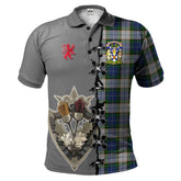 Nova Scotia District Dress Tartan Polo Shirt - Lion Rampant And Celtic Thistle Style