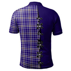 Ochterlony Tartan Polo Shirt - Lion Rampant And Celtic Thistle Style