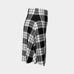 MacFarlane Black & White Tartan Flared Skirt
