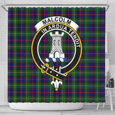 Malcolm (or MacCallum) Tartan Crest Shower Curtain