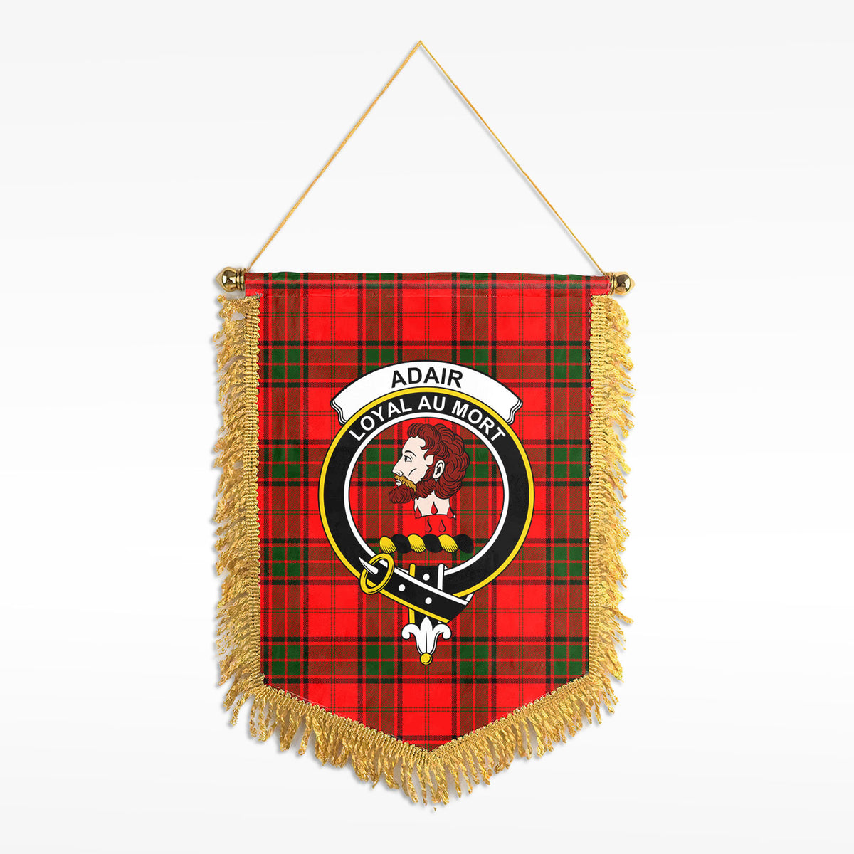 Adair Modern Tartan Crest Wall Hanging Banner