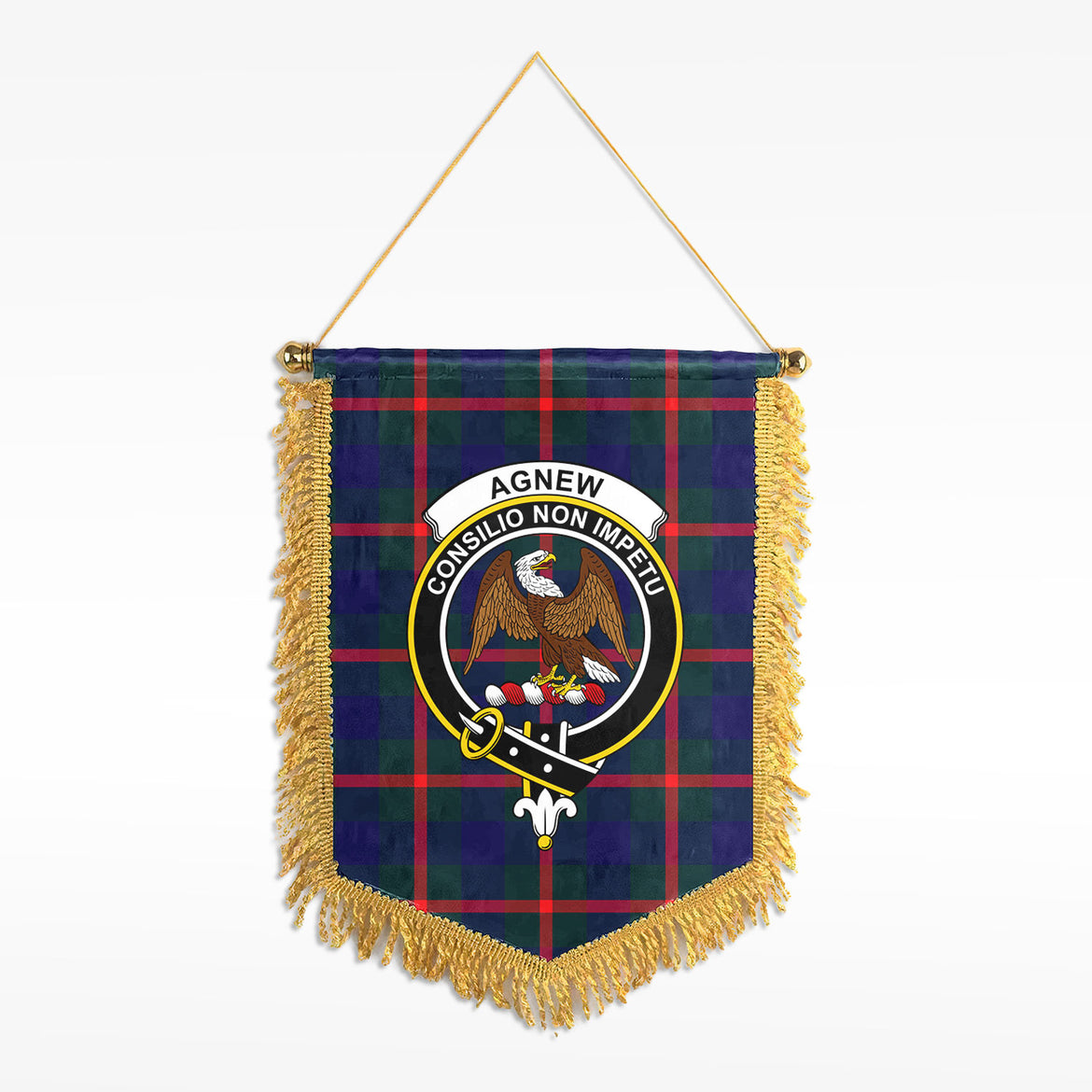 McDonald (Clan Ranald) Tartan Crest Wall Hanging Banner - Wood Pole main image 0