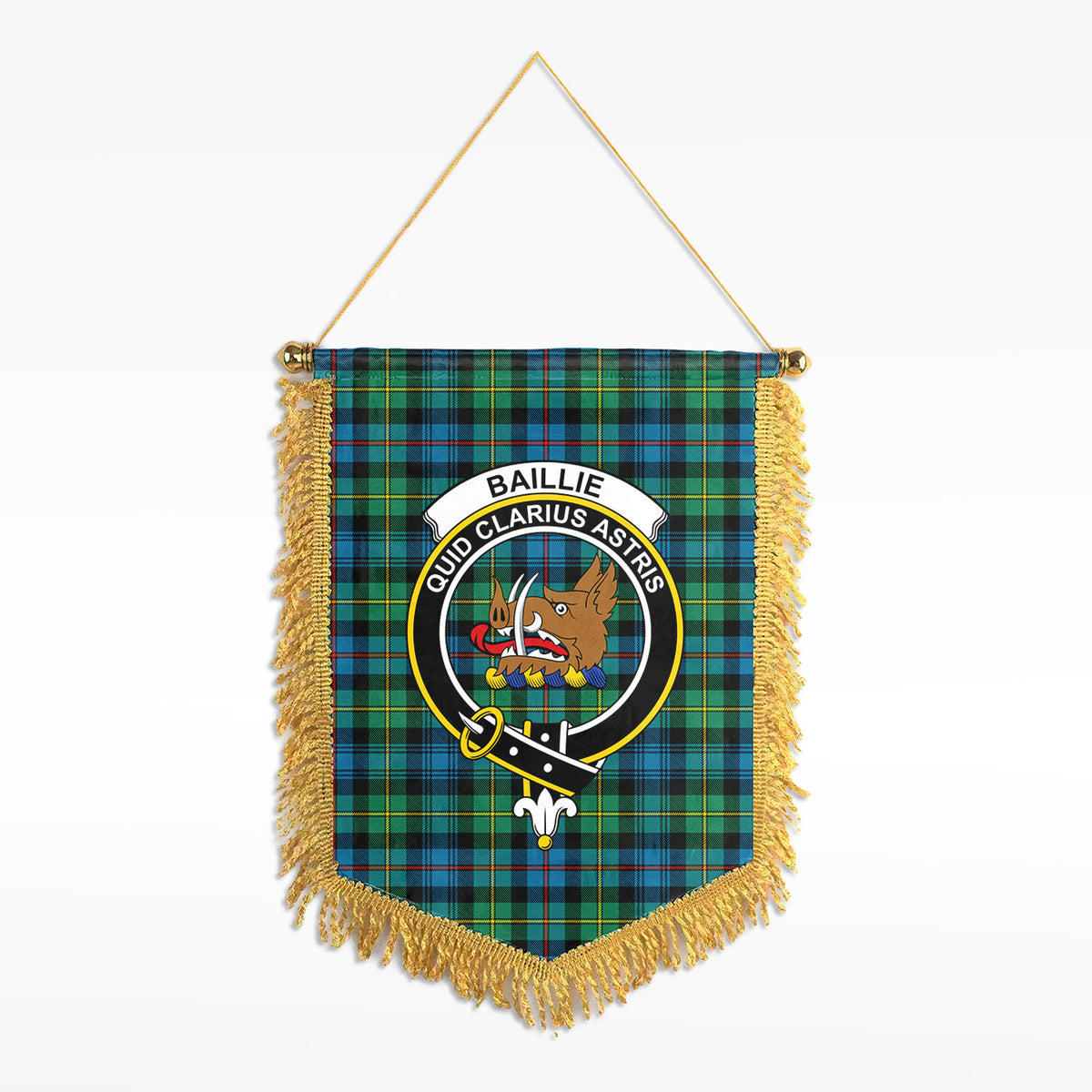 Baillie Ancient Tartan Crest Wall Hanging Banner