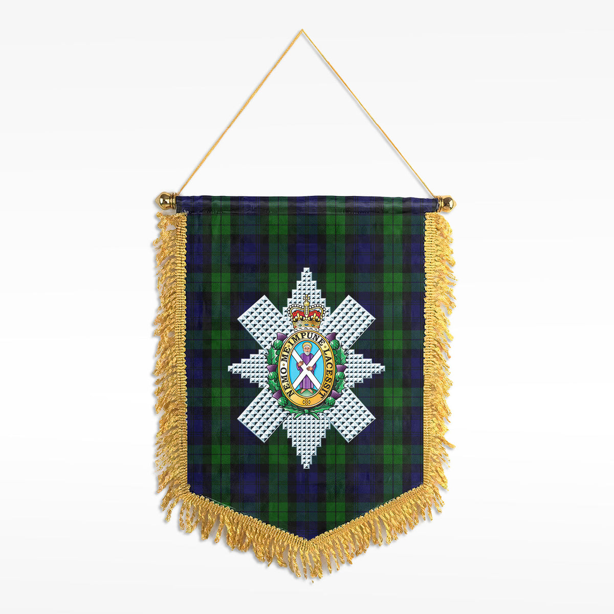 Black Watch Tartan Crest Wall Hanging Banner