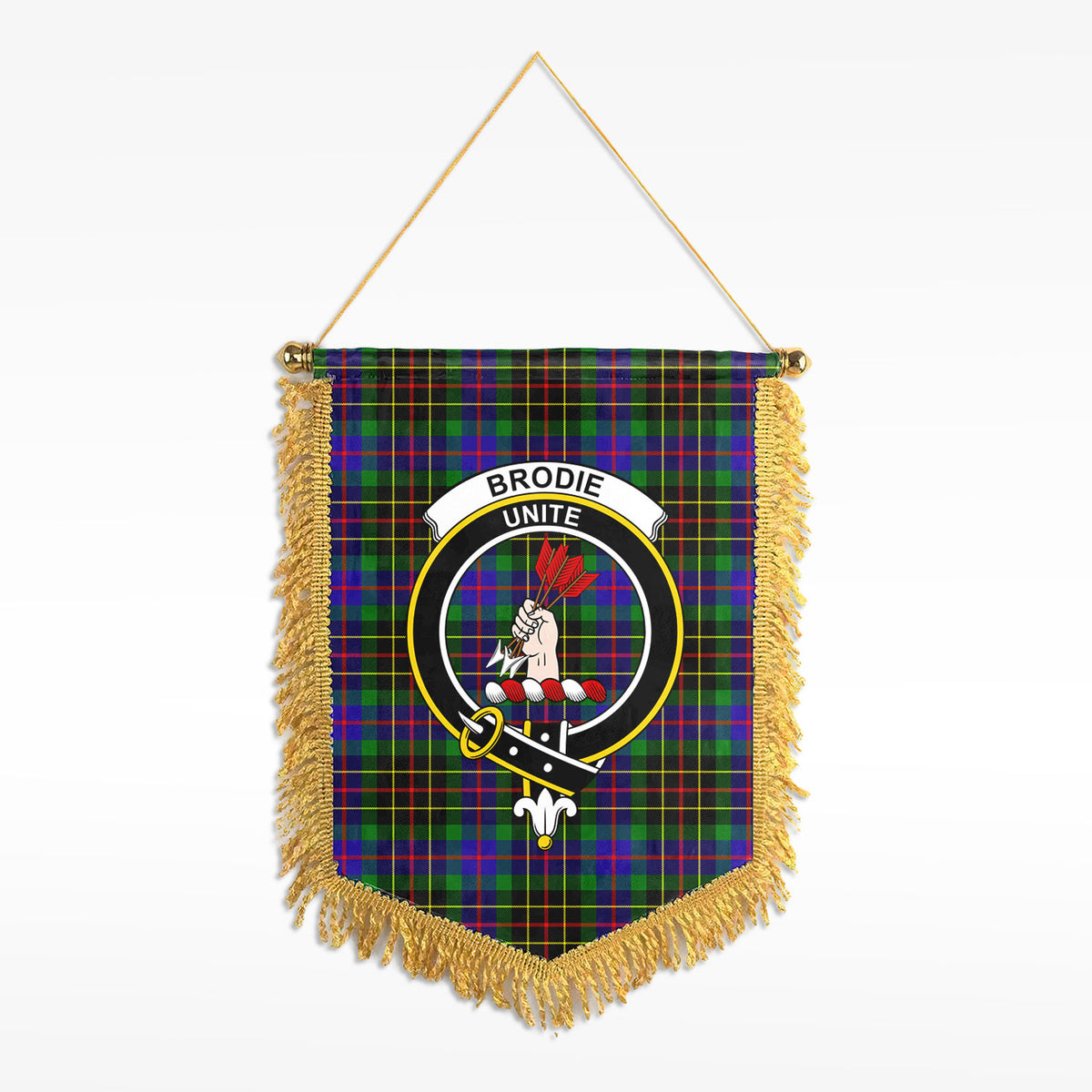 Brodie Hunting Modern Tartan Crest Wall Hanging Banner