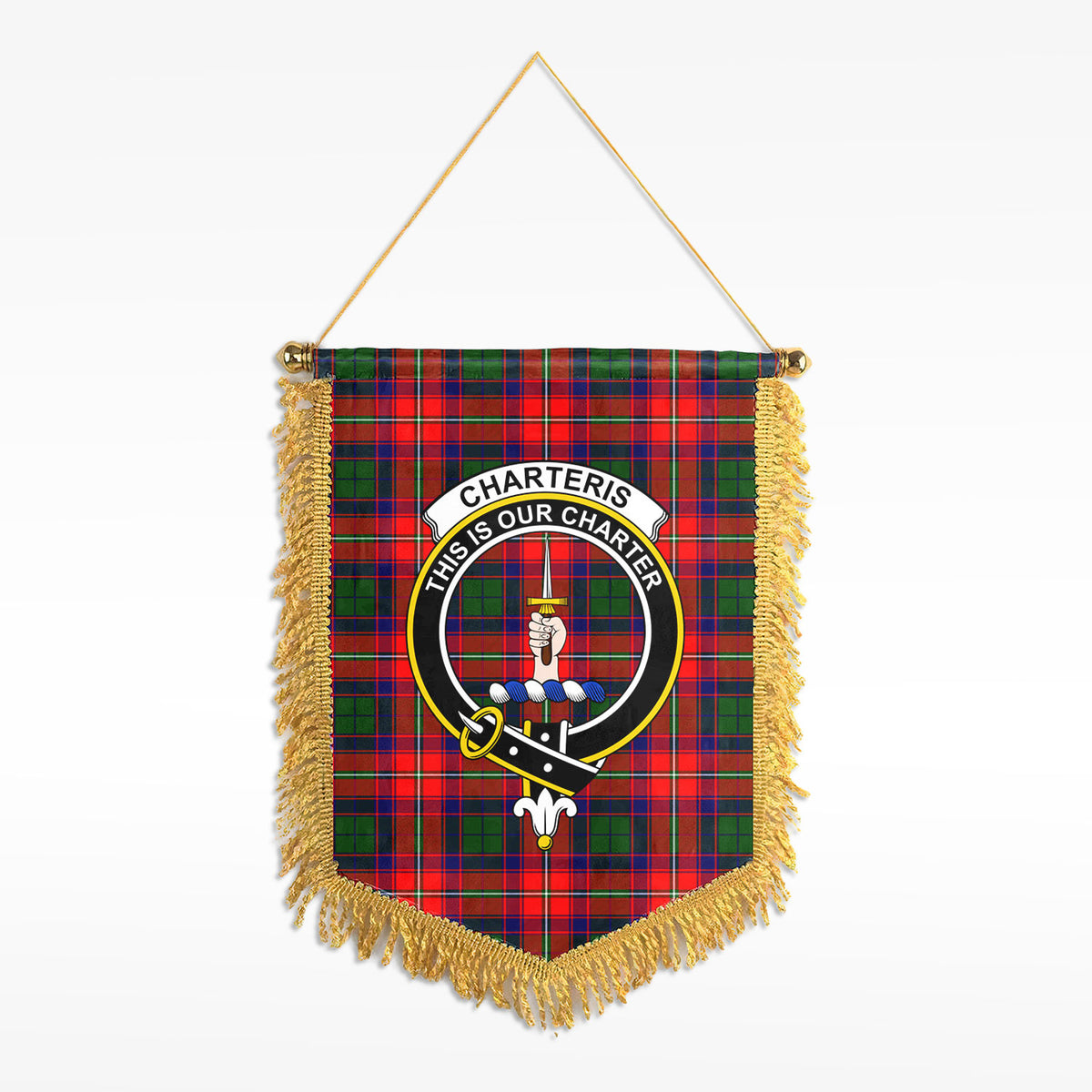 Charteris (Earl of Wemyss) Tartan Crest Wall Hanging Banner