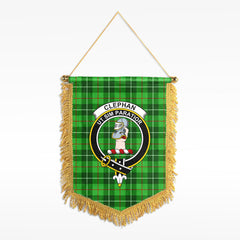 Clephan (or Clephane) Tartan Crest Wall Hanging Banner