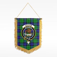 Graham of Menteith Modern Tartan Crest Wall Hanging Banner