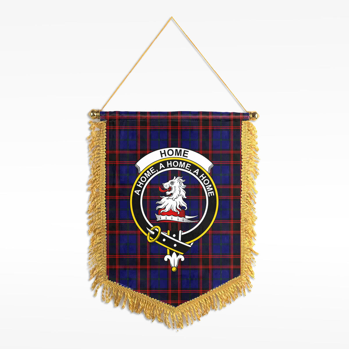 Home Modern Tartan Crest Wall Hanging Banner