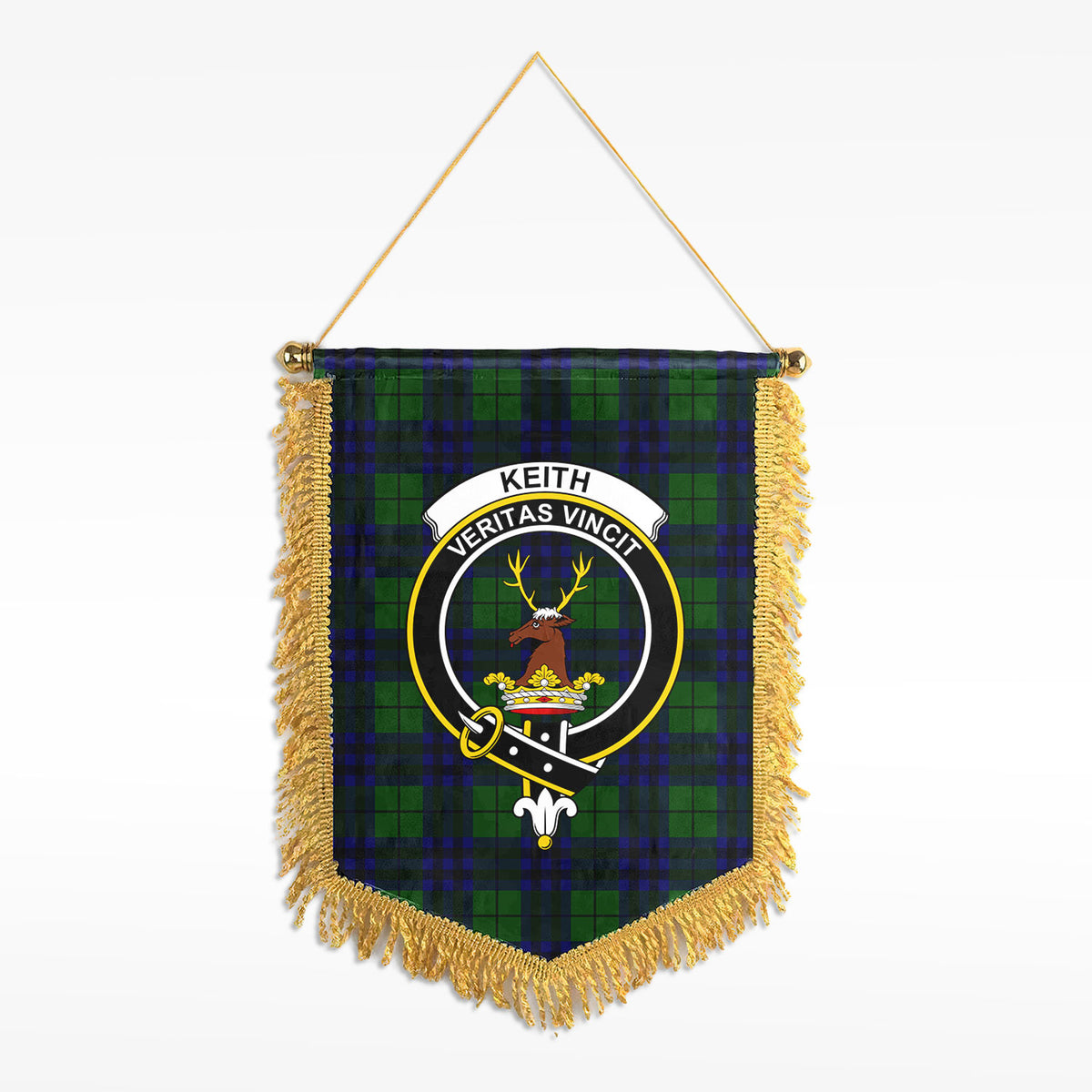 Keith Modern Tartan Crest Wall Hanging Banner