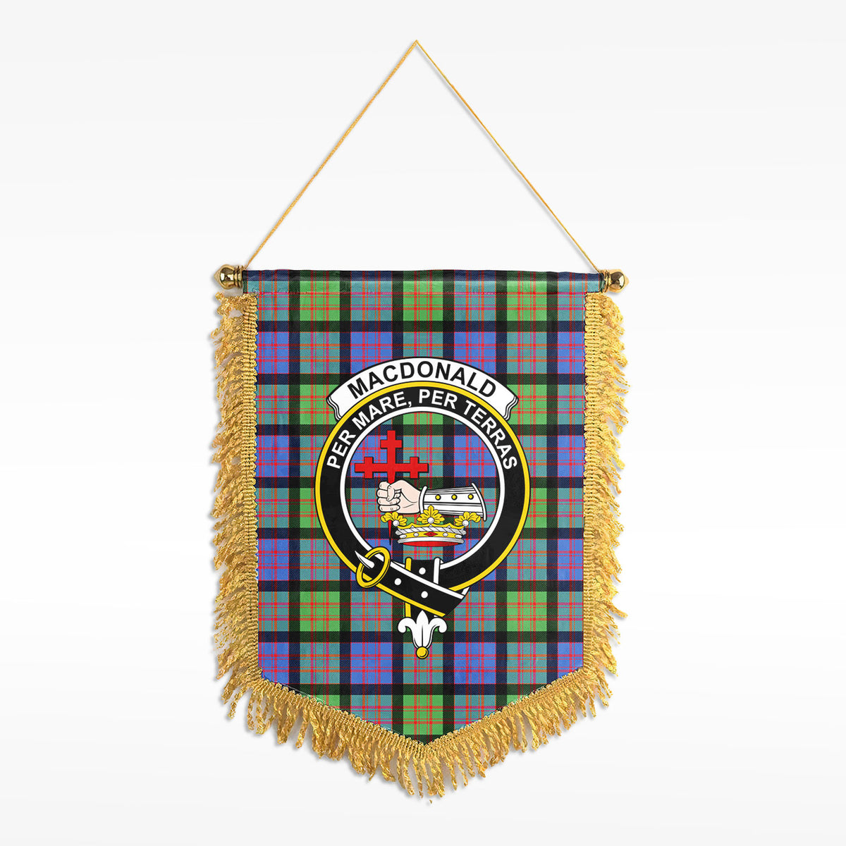 MacDonald Ancient Tartan Crest Wall Hanging Banner