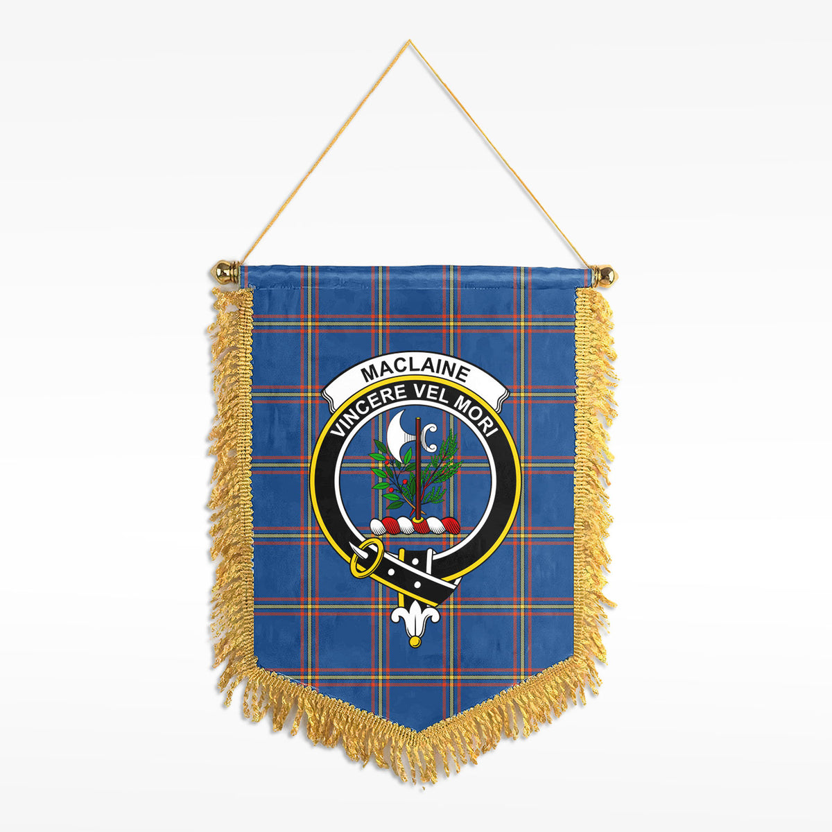 MacLaine of Loch Buie Hunting Ancient Tartan Crest Wall Hanging Banner