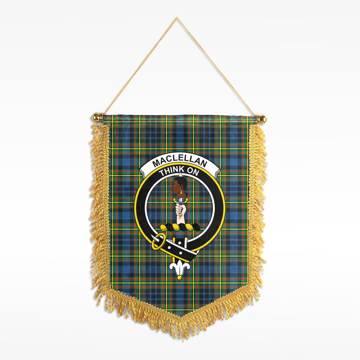 MacLellan Ancient Tartan Crest Wall Hanging Banner