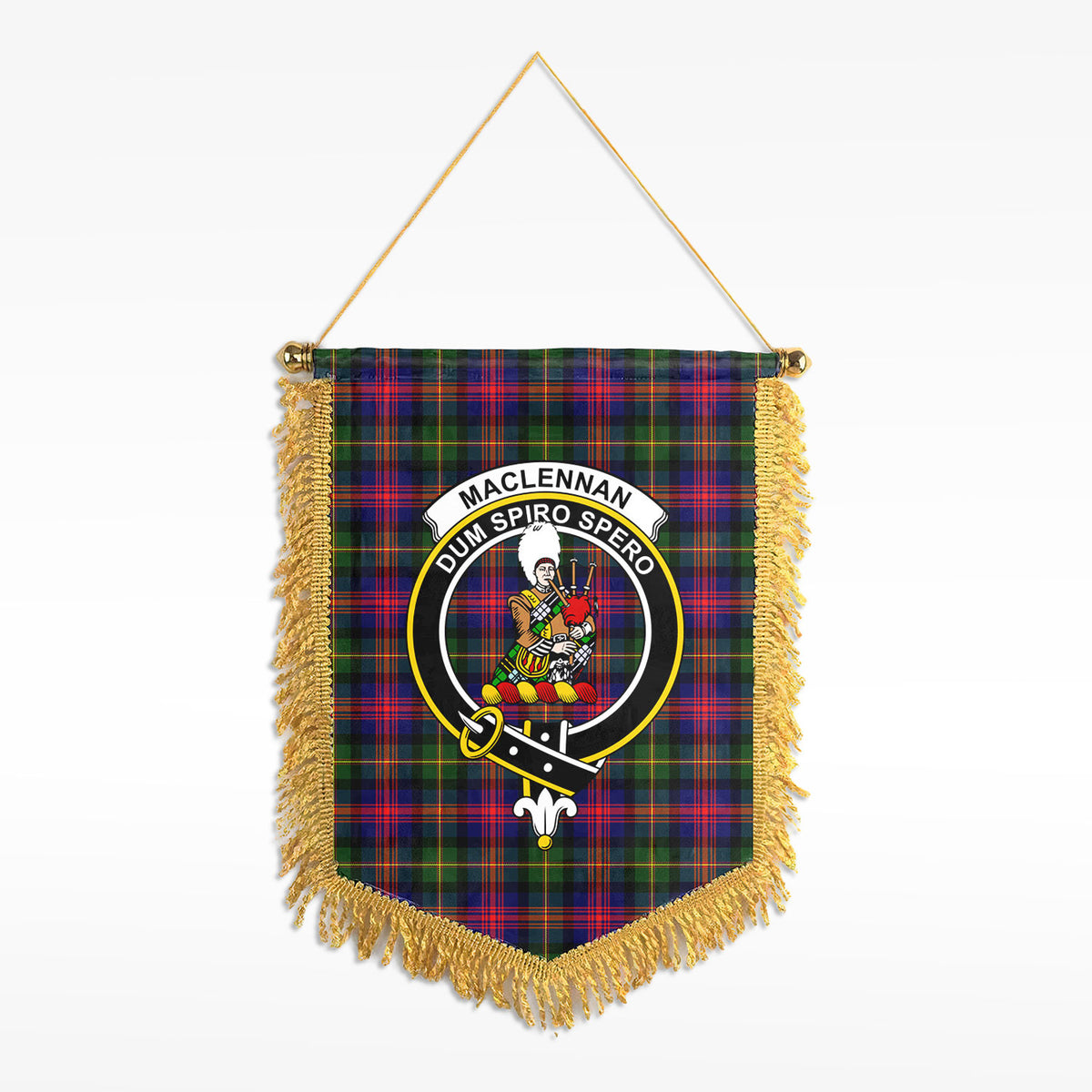 MacLennan Modern Tartan Crest Wall Hanging Banner