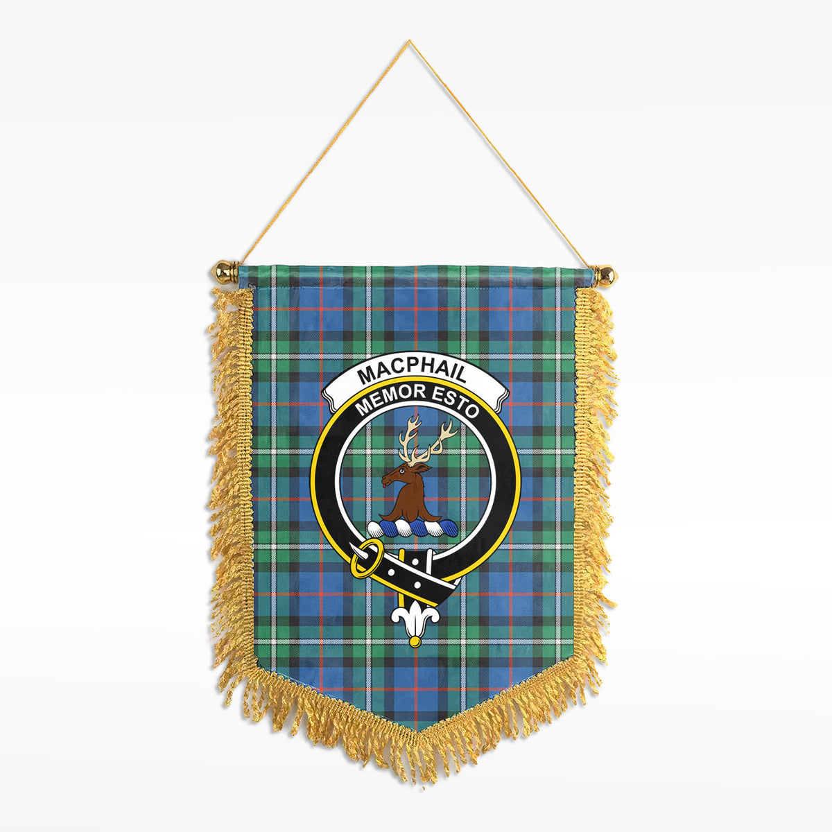 MacPhail Hunting Ancient Tartan Crest Wall Hanging Banner