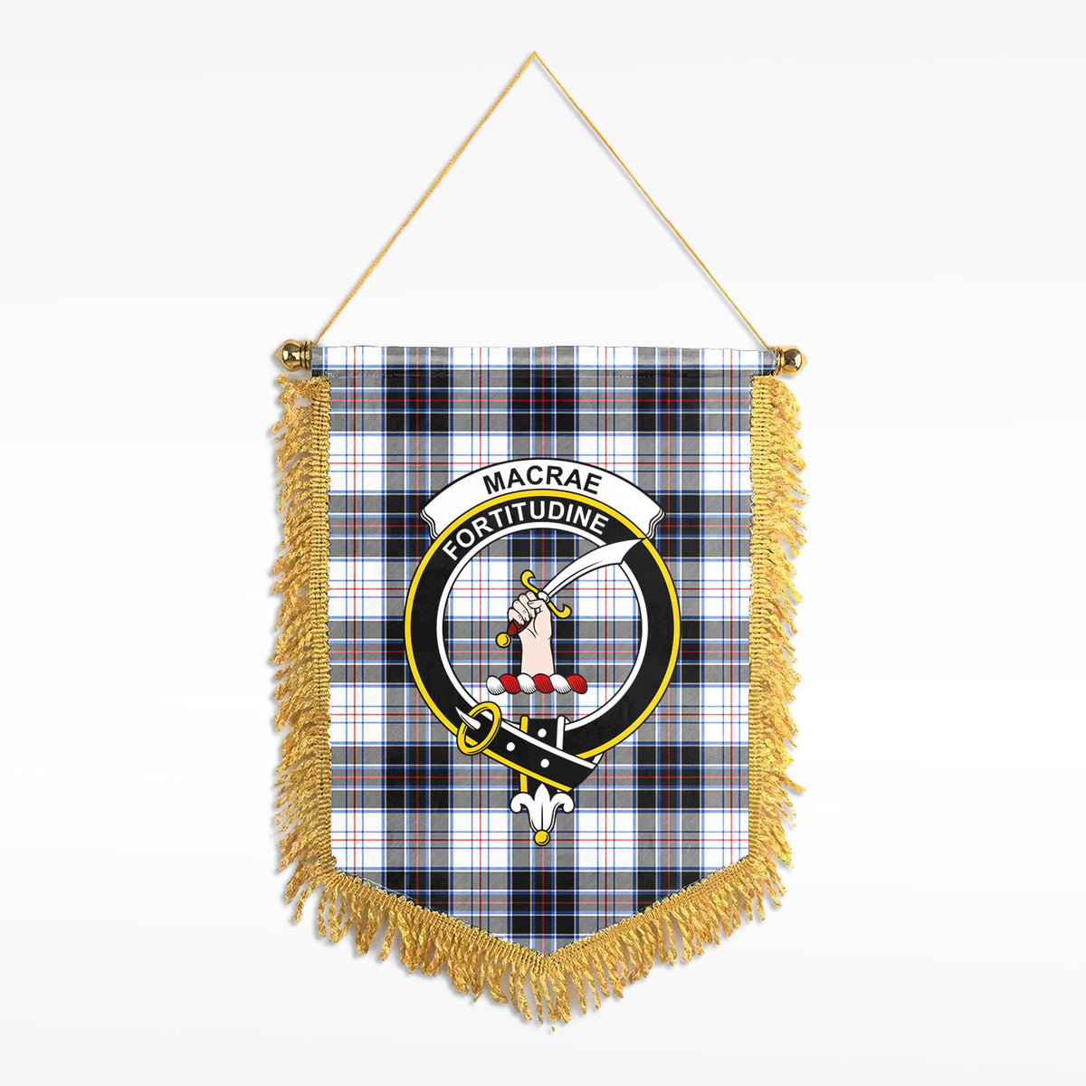 MacRae Dress Modern Tartan Crest Wall Hanging Banner