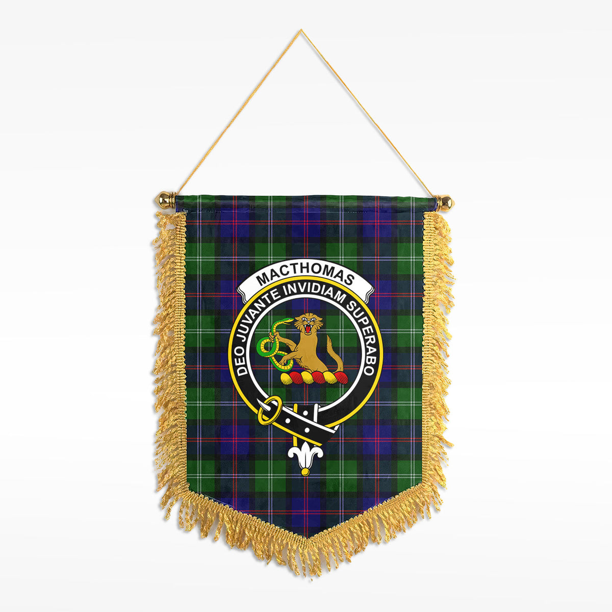 MacThomas Modern Tartan Crest Wall Hanging Banner