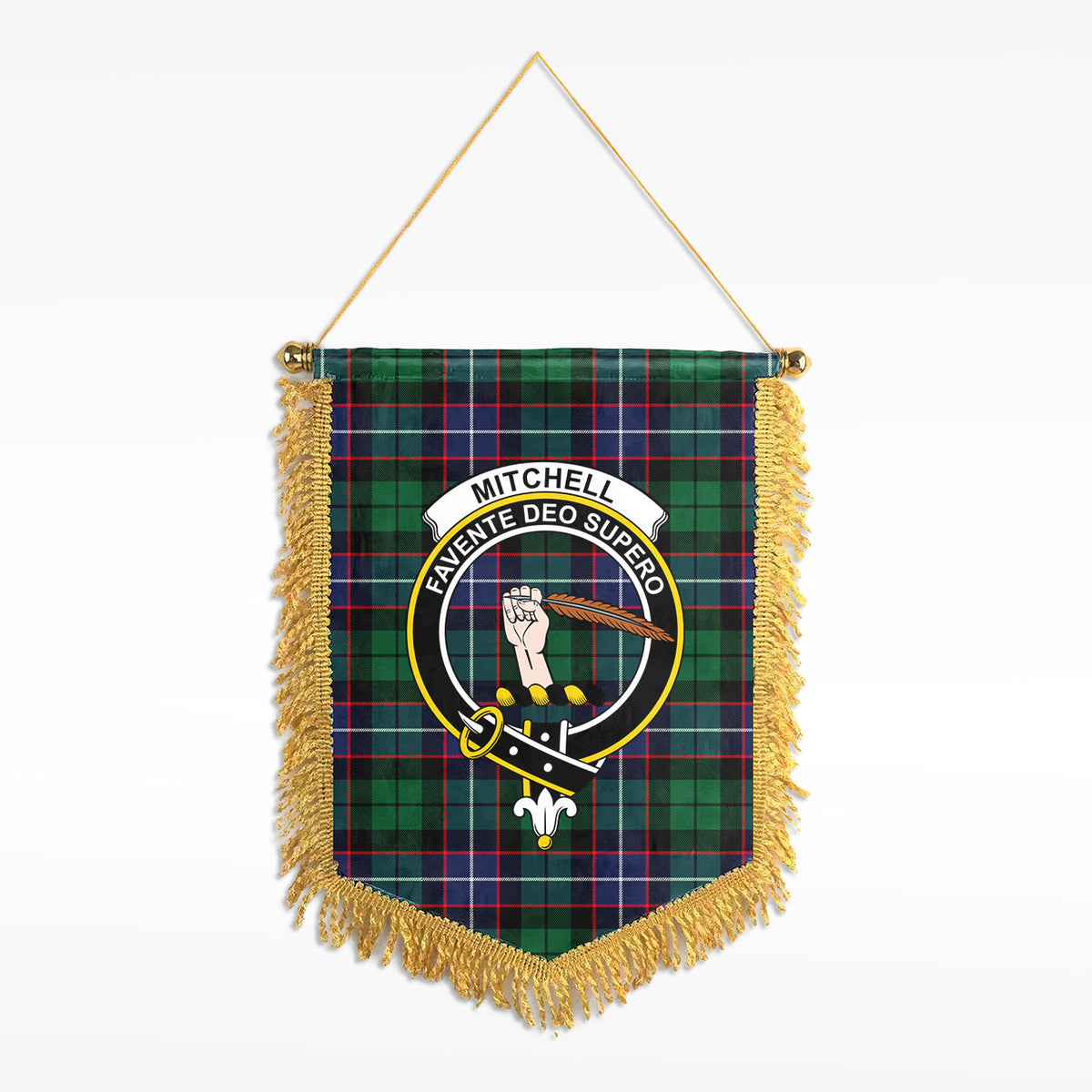 Mitchell Modern Tartan Crest Wall Hanging Banner