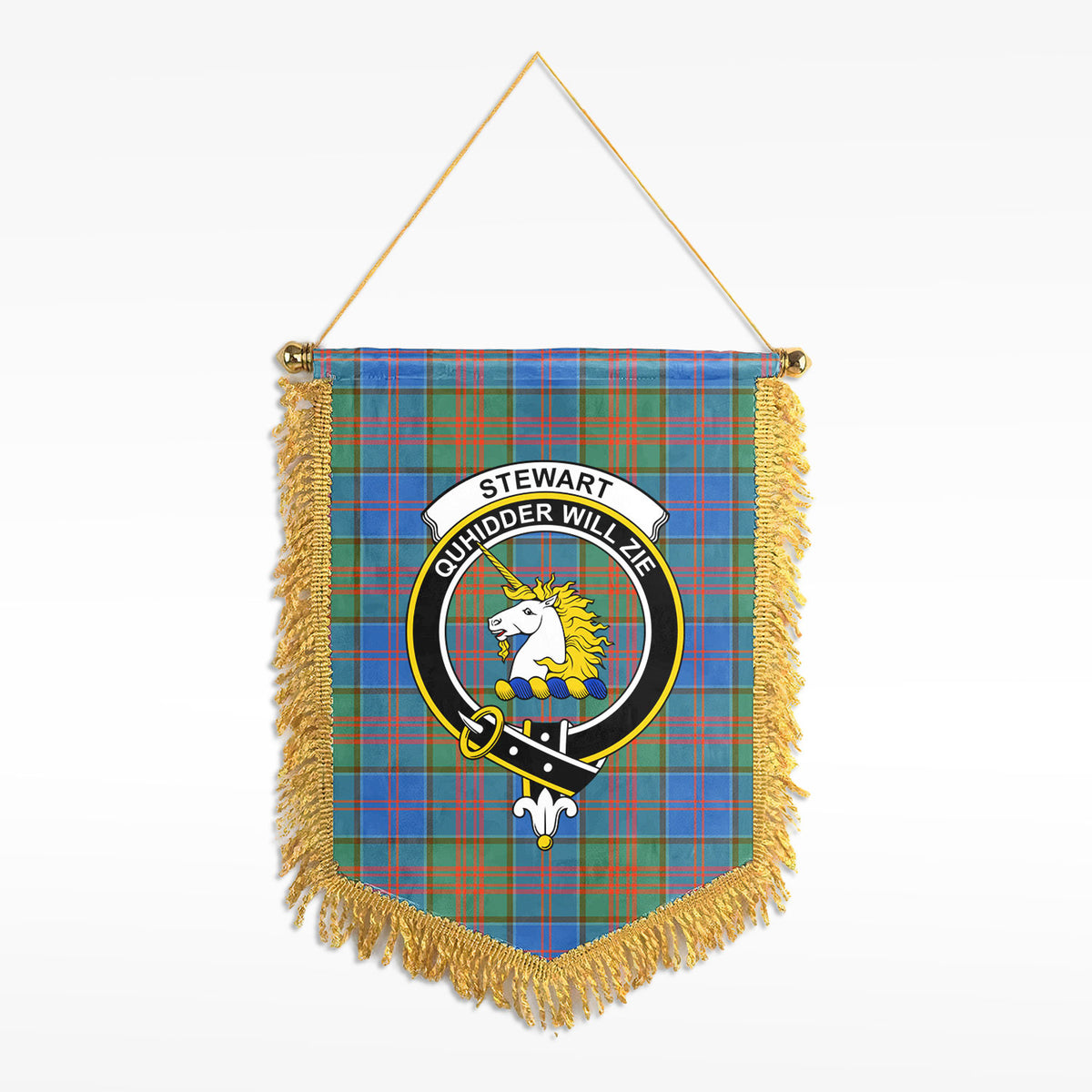 Stewart of Appin Hunting Ancient Tartan Crest Wall Hanging Banner