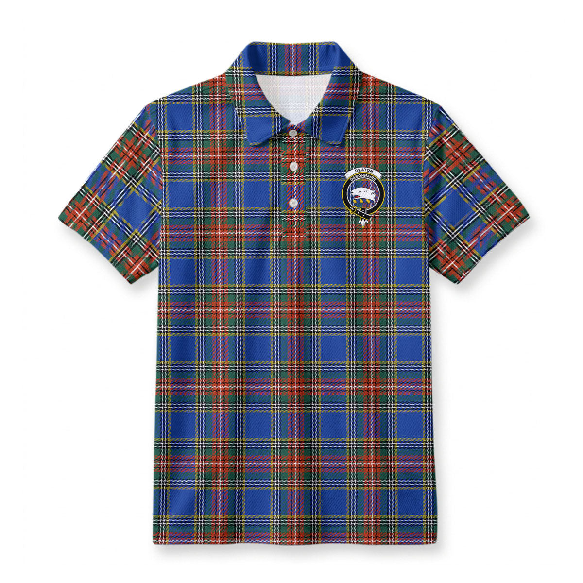 Beaton Ancient Tartan Crest Birdseye Mesh Polo Shirt