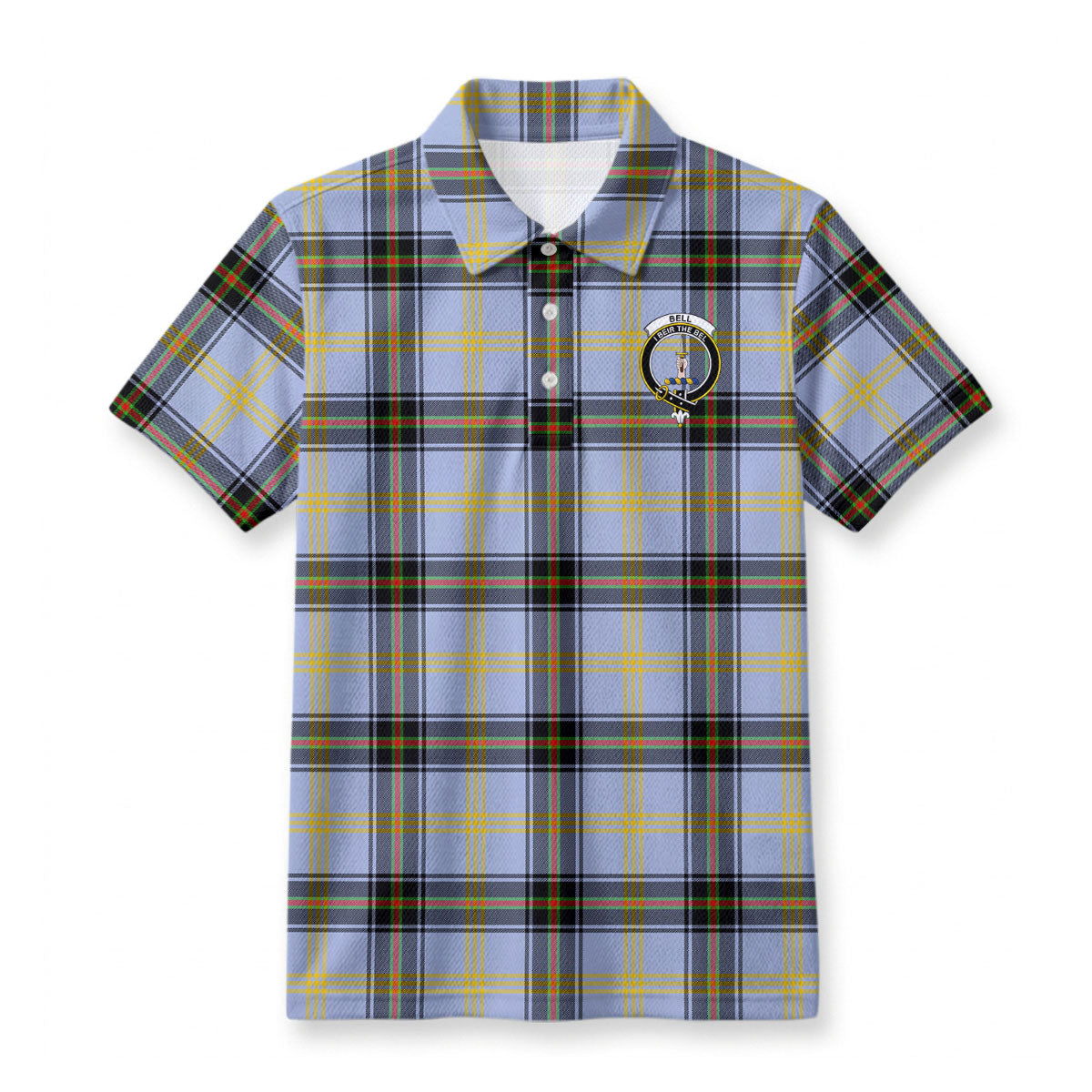 Bell of the Borders Tartan Crest Birdseye Mesh Polo Shirt