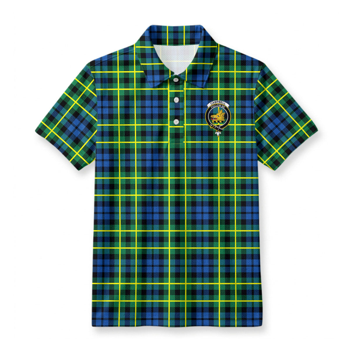 Campbell of Breadalbane Ancient Tartan Crest Birdseye Mesh Polo Shirt