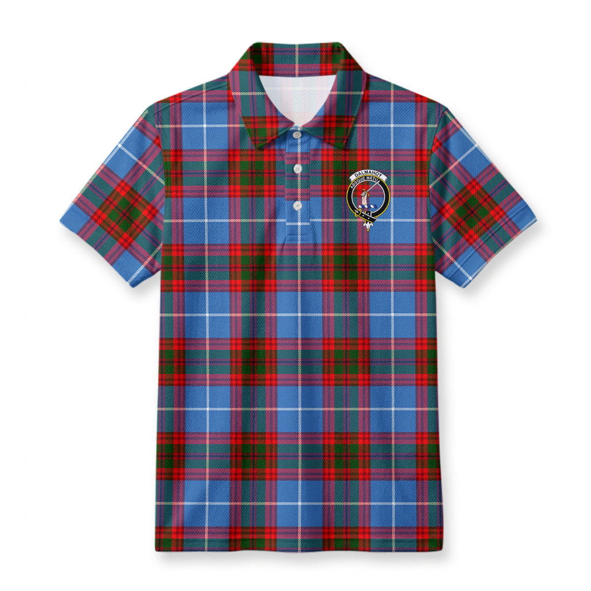 Dalmahoy Tartan Crest Birdseye Mesh Polo Shirt