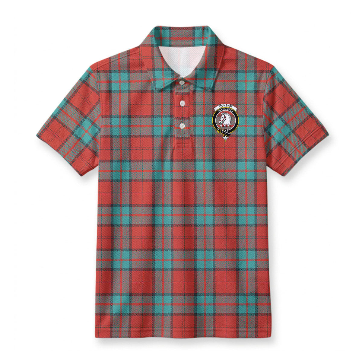 Dunbar Ancient Tartan Crest Birdseye Mesh Polo Shirt
