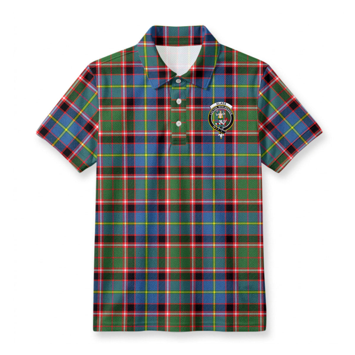 Glass Tartan Crest Birdseye Mesh Polo Shirt