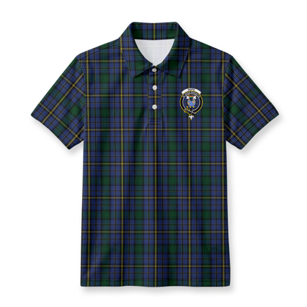 Hope Tartan Crest Birdseye Mesh Polo Shirt