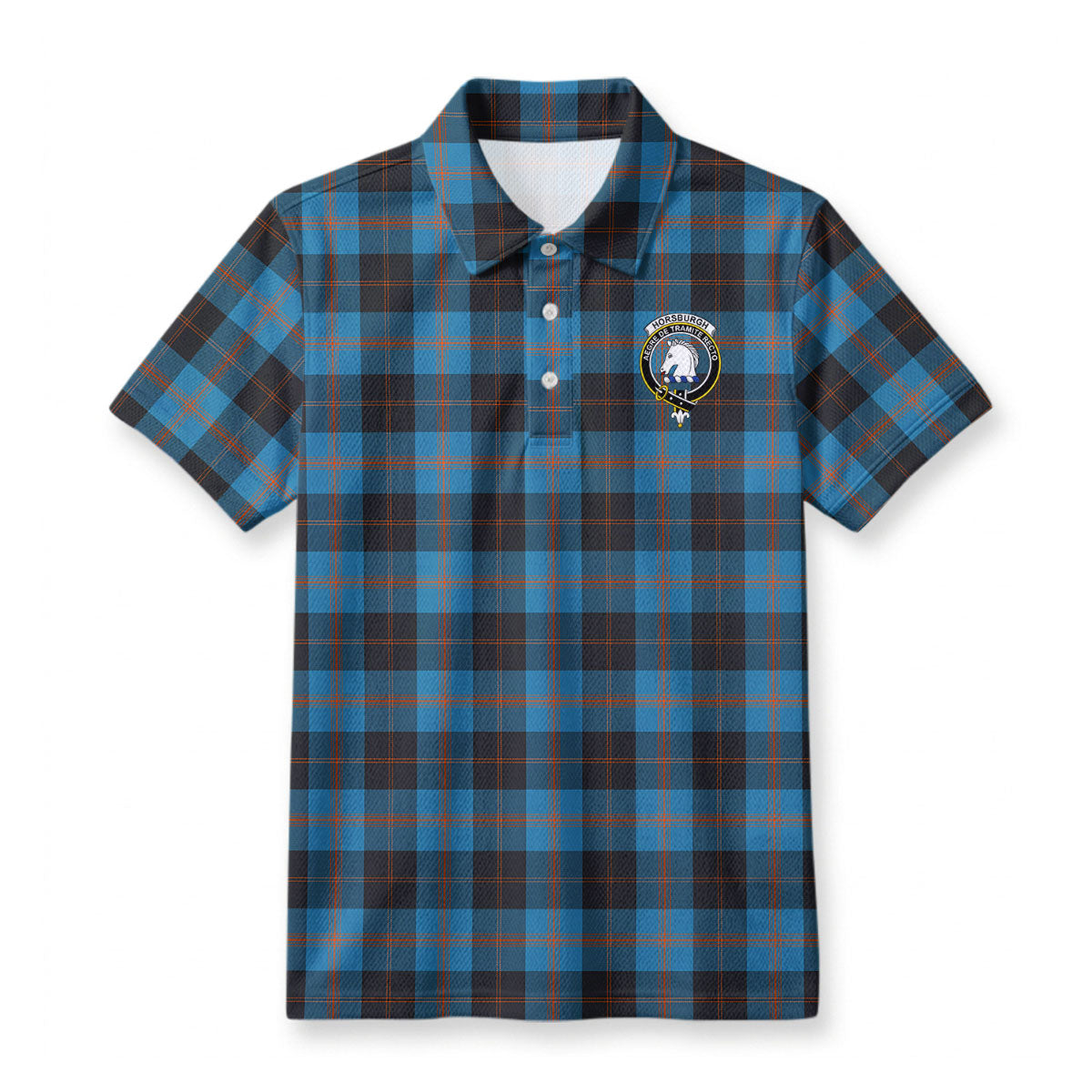 Horsburgh Tartan Crest Birdseye Mesh Polo Shirt