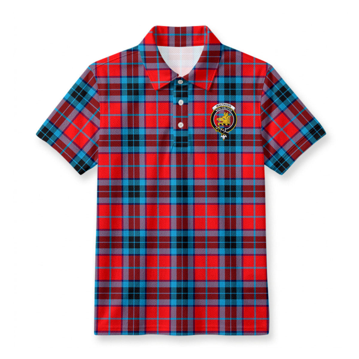 MacTavish Modern Tartan Crest Birdseye Mesh Polo Shirt